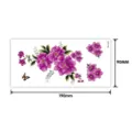 Waterproof purple peony flower temporary tattoo sticker sheet for women body art decor - Floral Style (TBX-9029) / 19x9cm