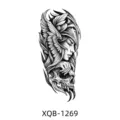 Waterproof temporary tattoo sticker gothic winged woman and skull half arm body art. - XQB-1269