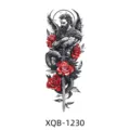Waterproof temporary tattoo sticker for men and women, European and American style half arm design. - Warrior Rose and Snake Style (XQB-1230)