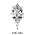 Black and white rose geometry temporary tattoo sticker, stylish floral body art design for arm. - XQB-1386 / 114*210mm