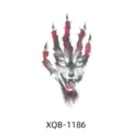 Temporary wolf tattoo sticker featuring a fierce design with red claw marks and blood. - Wolf Head Blood Claws (XQB-1186)