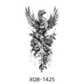Black and white phoenix rose temporary tattoo sticker body art waterproof fake tattoo design. - XQB-1425
