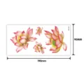 Pink lotus temporary tattoo sticker sheet, waterproof body art transfer design, 190x90mm size. - Floral Style (TBX-9017) / 19x9cm