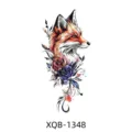 Watercolor fox rose temporary tattoo sticker, colorful body art design for arms, easy to apply. - Fox Rose Style (XQB-1348)