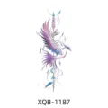 Colorful bird and arrow temporary tattoo sticker variant, stylish body art design. - Bird and Arrow Feathers (XQB-1187)
