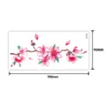 Floral temporary tattoo sticker for women, beautiful cherry blossom branch design. - Floral Style (TBX-9018) / 19x9cm