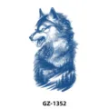 Autocollant de tatouage temporaire au jus de plante motif loup et forêt pour bras. - GZ-1352 / 110*180mm