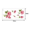 Pink rose flower temporary tattoo sticker sheet, waterproof floral body art design. - Floral Style (TBX-9036) / 19x9cm