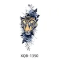 Temporary tiger rose tattoo sticker, colorful half arm body art decal for men and women. - Tiger Blue Rose Style (XQB-1350)