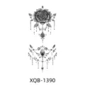 Waterproof temporary tattoo sticker featuring black rose and lace pendant design for body art. - XQB-1390 / 114*210mm