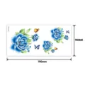 Blue rose butterfly temporary tattoo sticker for women body art waterproof design SKU. - Floral Style (TBX-9035) / 19x9cm