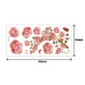 Floral temporary tattoo sticker featuring elegant pink roses and butterflies design for women. - Floral Style (TBX-9037) / 19x9cm