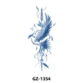 Autocollant de tatouage de jus d'herbe d'oiseau bleu étanche art corporel temporaire pour hommes - GZ-1354 / 110*180mm