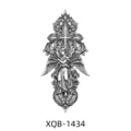 Temporary tattoo sticker featuring gothic cross and angel design in black and white. - XQB-1434