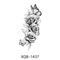 Black and white rose butterfly temporary tattoo sticker variant for arm body art decor. - XQB-1437