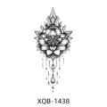 Black white lotus temporary tattoo sticker, elegant floral body art design for party. - XQB-1438