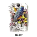Adesivo per tatuaggio carpa koi giapponese colorata impermeabile grande arte corporea - Motivo Carpa e Loto Colorato (TB-037)