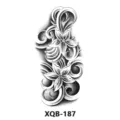 Black and white flower tattoo sticker waterproof temporary body art design XQB-187 - Floral Scrollwork (XQB-187)