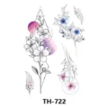 Foglio di adesivi per tatuaggi temporanei geometrici floreali per body art - TH-722