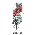 Water transfer temporary tattoo sticker featuring realistic red and white roses floral design. - Rose Ink Splatter (XQB-188)