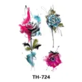 Adesivo per tatuaggio temporaneo con trasferimento d'acqua con eleganti motivi di rose. - TH-724