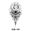 Black and white rose temporary tattoo sticker, elegant lace geometric design for body art decoration. - Rose Lace Geometry (XQB-189)