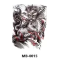 Adesivo per tatuaggio temporaneo impermeabile per la schiena con design di drago feroce. - Dio Drago di Fuoco (MB-0015)