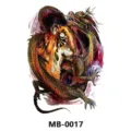 Adesivo tatuaggio temporaneo drago tigre impermeabile per arte del corpo schiena MB0017 - Lotta tra Drago e Tigre (MB-0017)