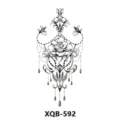 Adesivo per tatuaggio con fiori in bianco e nero, elegante design pendente, body art. - XQB-592