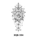 Adesivo per tatuaggio temporaneo rosa nero bianco catena geometrica arte 1pz - XQB-594