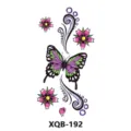 Colorful butterfly and flower temporary tattoo sticker variant, waterproof body art design. - Butterfly and Floral (XQB-192)