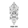 Adesivo per tatuaggio temporaneo rosa nero e bianco elegante design corpo braccio floreale - XQB-595