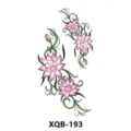 Colorful lotus flower temporary tattoo sticker, waterproof body art transfer design variant. - Lotus and Vine (XQB-193)
