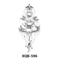 Adesivo per tatuaggio floreale in bianco e nero arte corporea temporanea ciondolo elegante - XQB-596