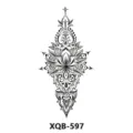Adesivo per tatuaggio floreale in bianco e nero design geometrico di vite XQB-597 - XQB-597