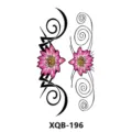Waterproof temporary tattoo sticker sheet with pink lotus and black tribal swirl floral art design. - Lotus Totem (XQB-196)