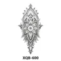 Tatuaggio Adesivo Nero e Bianco Fiore Mezzo Braccio Arte Corporea Temporanea Modello XQB600 - XQB-600