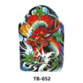 Adesivo per tatuaggio temporaneo per schiena intera con drago rosso e onde e sole. - Motivo Drago Rosso e Onda (TB-052)