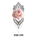 Waterproof temporary tattoo sticker featuring realistic pink rose and geometric design. - Geometry and Rose (XQB-200)