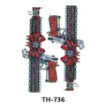 Adesivo per tatuaggio temporaneo impermeabile stile gotico pizzo pistola arte corpo - TH-736