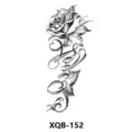 Adesivo per tatuaggio temporaneo impermeabile con rosa nera realista e scrittura per braccio. - XQB-152