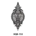 Adesivo per tatuaggio temporaneo impermeabile con design geometrico mandala in bianco e nero. - XQB-153