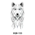 Adesivo per tatuaggio temporaneo impermeabile con testa di lupo e design acchiappasogni. - XQB-155