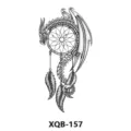 Adesivo per tatuaggio temporaneo impermeabile con drago e acchiappasogni per la decorazione del corpo. - XQB-157