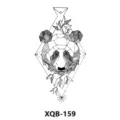 Adesivo per tatuaggio temporaneo panda geometrico, body art in bianco e nero per uomini e donne - XQB-159