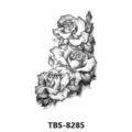Black and white sketch rose tattoo sticker variant, waterproof floral body art design for women. - Sketch Rose Style (TBS-8285)