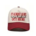 Geborduurde grappige quote trucker cap, contrasterende kleur honkbalpet, stijlvol hoofddeksel. - Grappige Slogan Vijf-Panel Pet (M-0803) / Wijnrood Patchwork