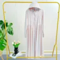 Women long hooded sun protection dress summer outdoor UV blocking coat fashionable style - S / Pink