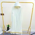 Women long hooded sun protection clothing dress summer outdoor lightweight coat fashion - S / White
