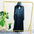 Women long hooded sun protection dress summer outdoor casual fashion black UV shield clothing detail - S / Black